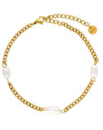 Pearl anklet gold - Stainless steel