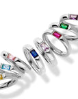 Birthstone ring silver - Personalized