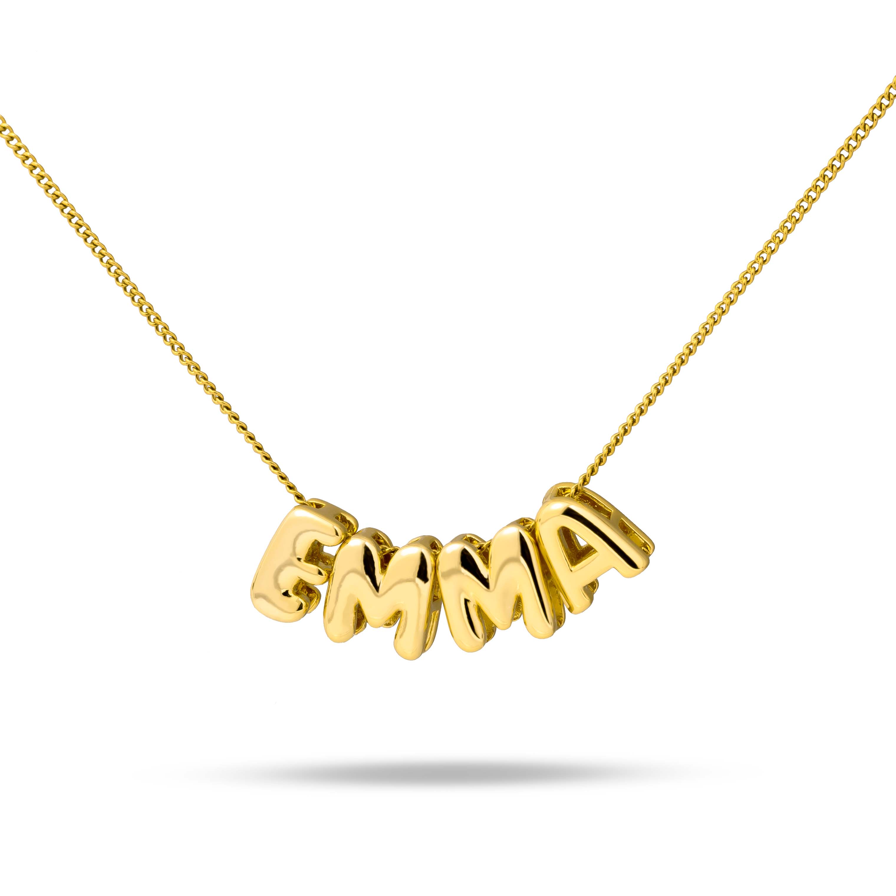 Bubble initials necklace gold - Personalized