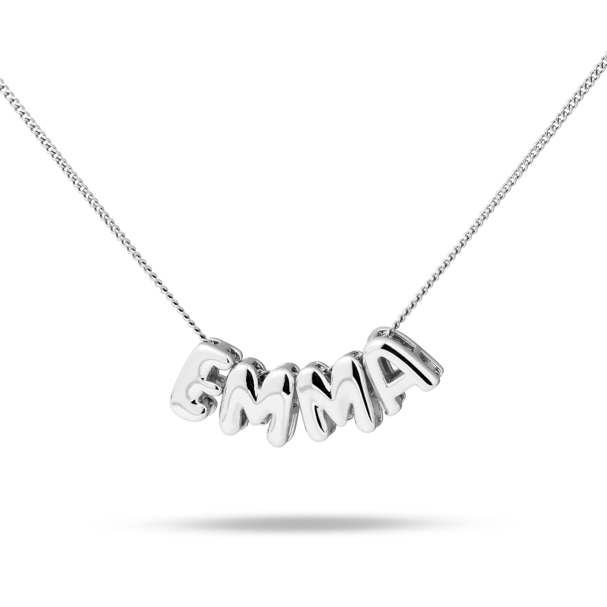 Bubble initials necklace silver - Personalized