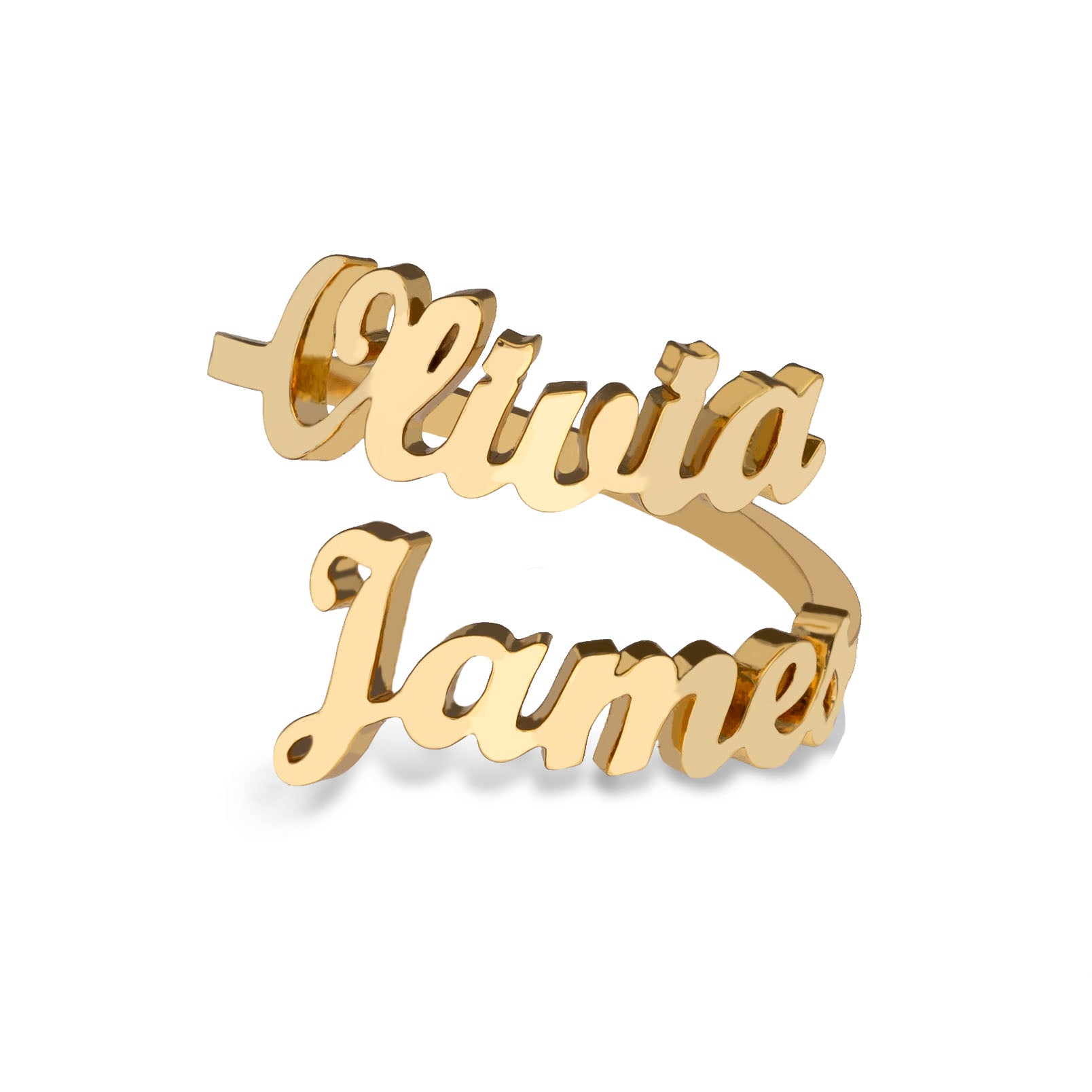 Two names ring gold - Personalized