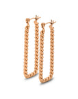 Rope earring rosé gold - Stainless steel