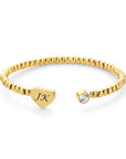 Heart ball bangle gold - Personalized