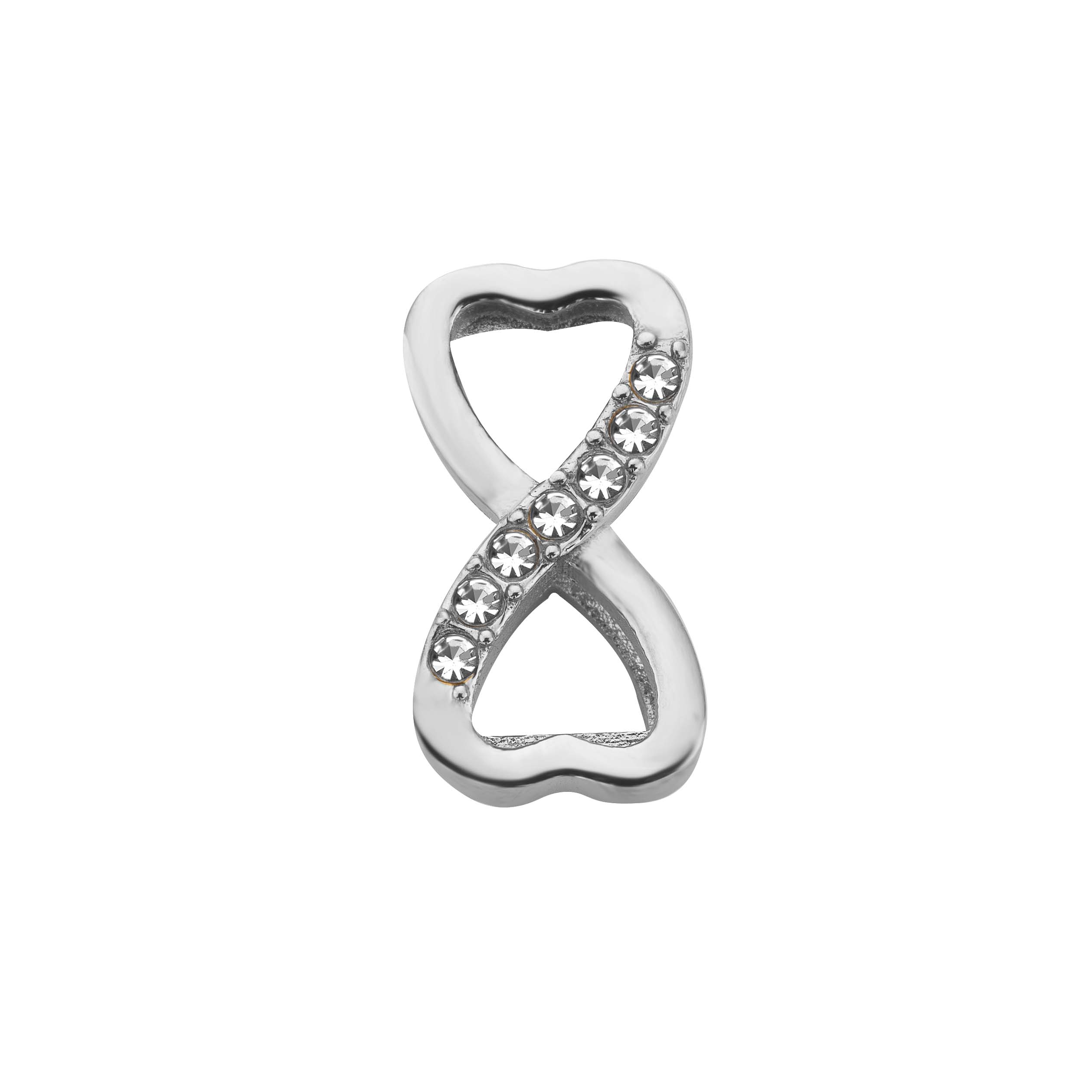 Mesh charm infinity heart silver - Stainless steel