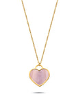 Heart pearl necklace gold - Stainless steel