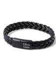Matt black bracelet - Leather