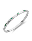 Emerald bangle silver