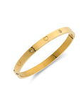 Crystal heart bangle gold