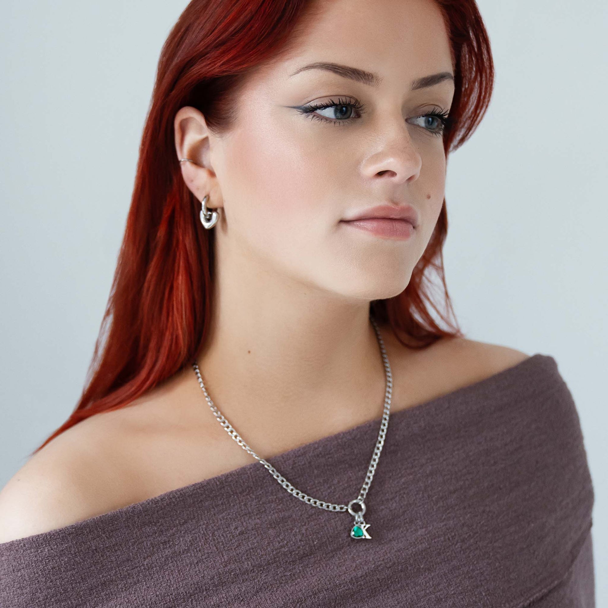 Letter & birthstone necklace - No discoloration