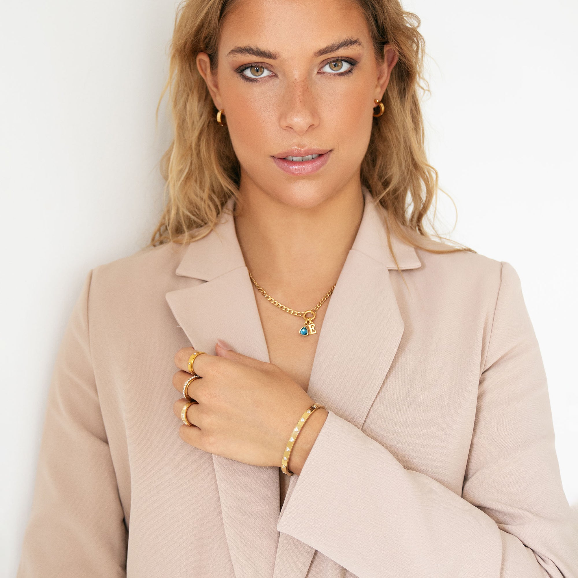 Letter & birthstone necklace - No discoloration