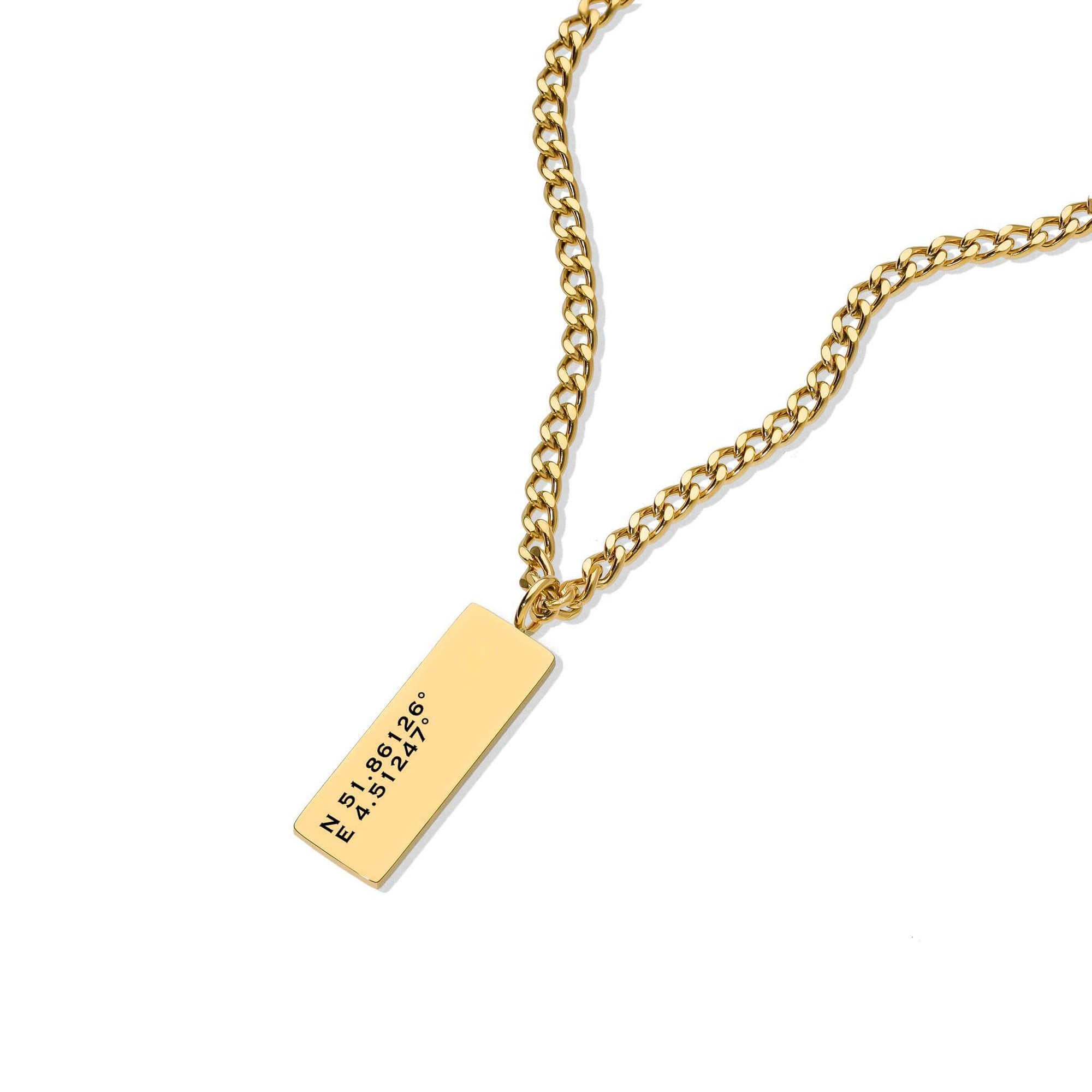 Men necklace gold - Coordinates