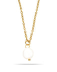 Pearl single necklace gold