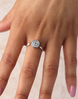 Evil eye twist ring silver