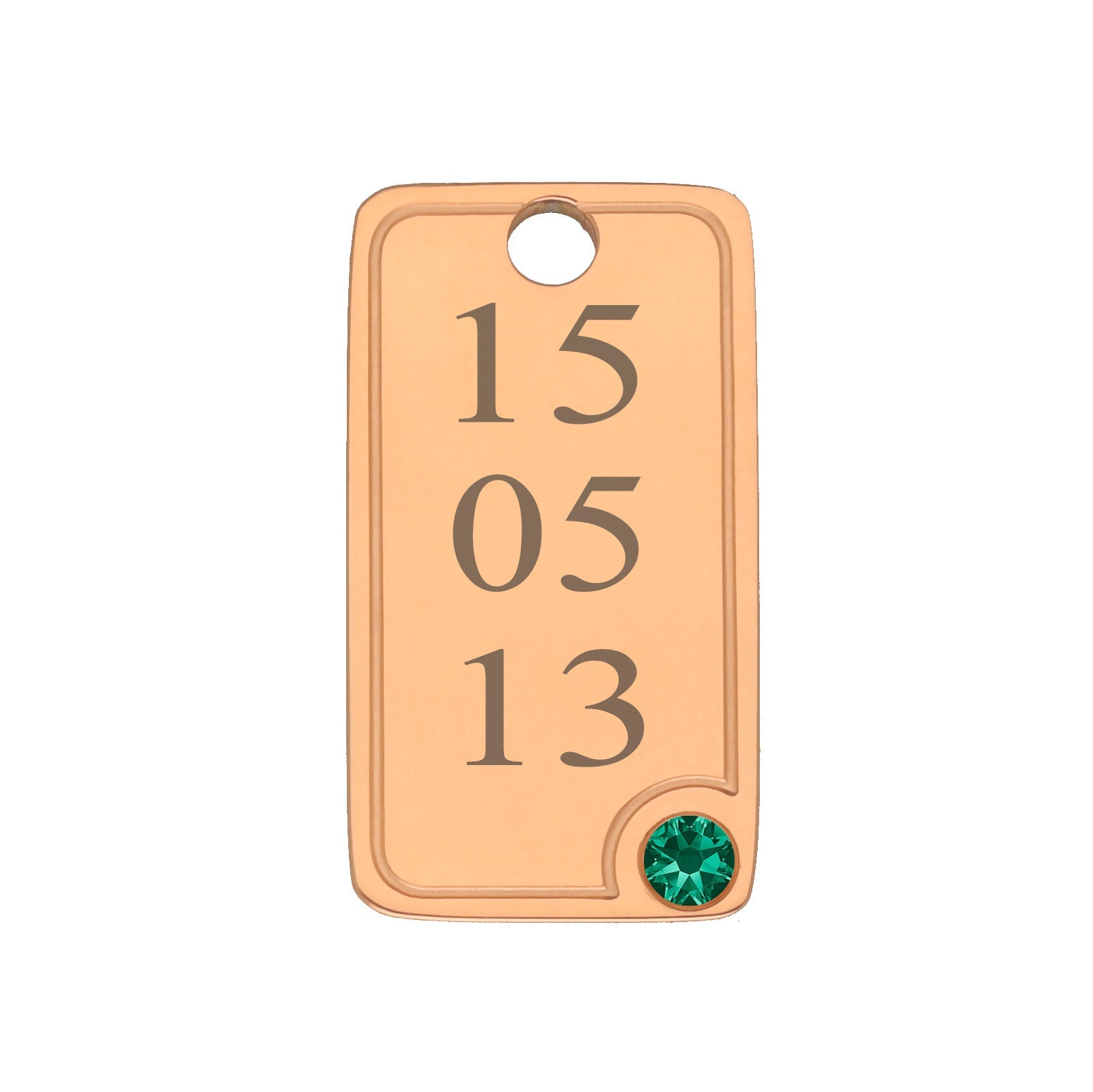 Date tag rose gold
