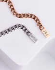 Initial chain bracelet silver
