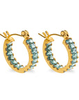 Coral earring aqua gold