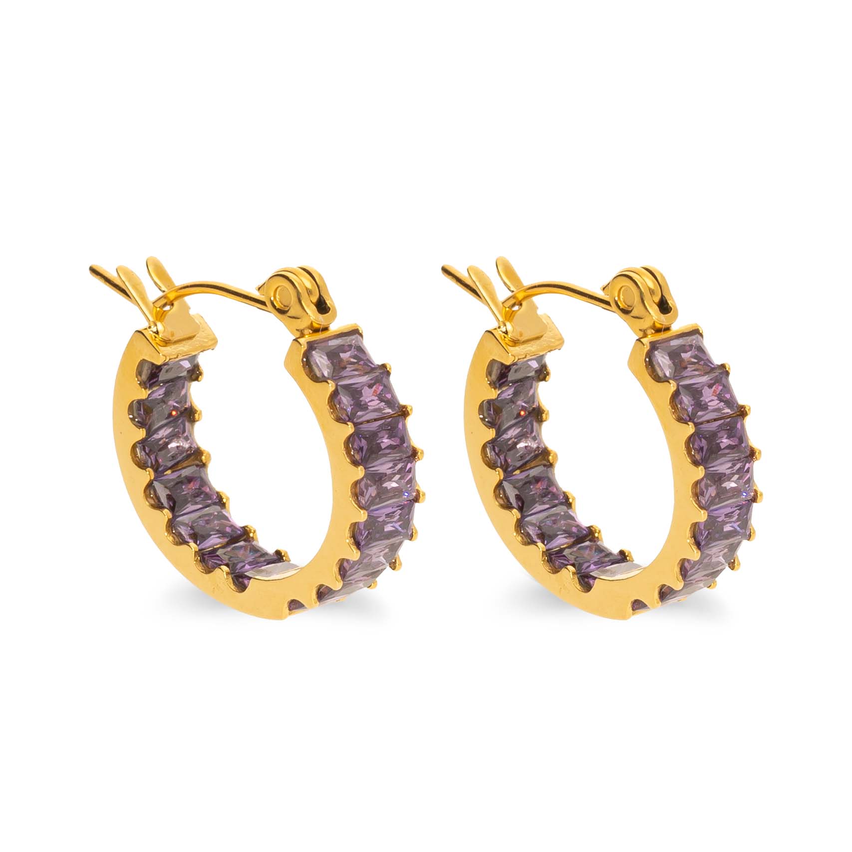 Coral earring purple gold