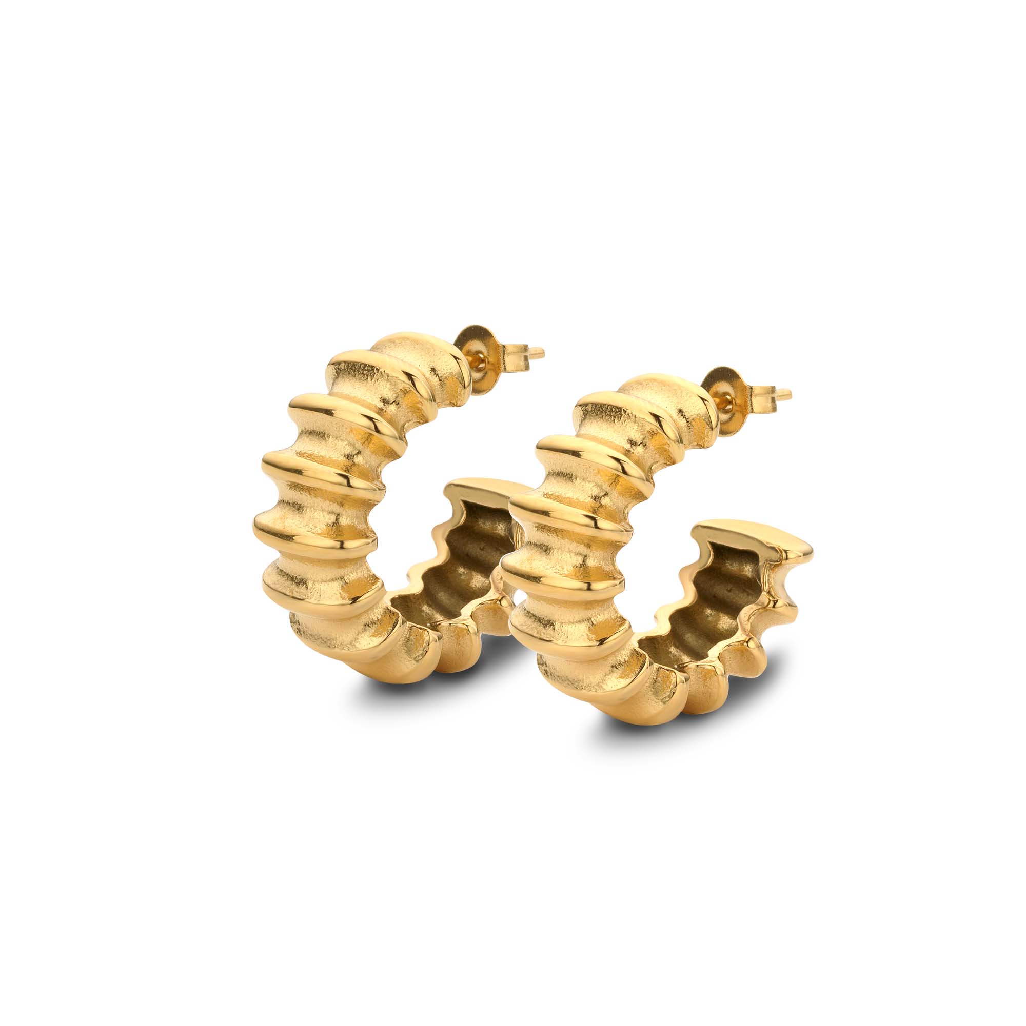 Wave earring gold