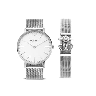 Silver mesh watch + Mesh bracelet luxe