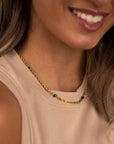 Malachite necklace gold