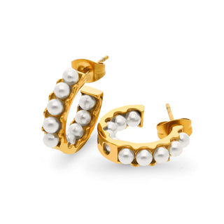 Pearl earring gold