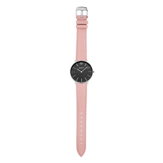 Pink leather strap silver