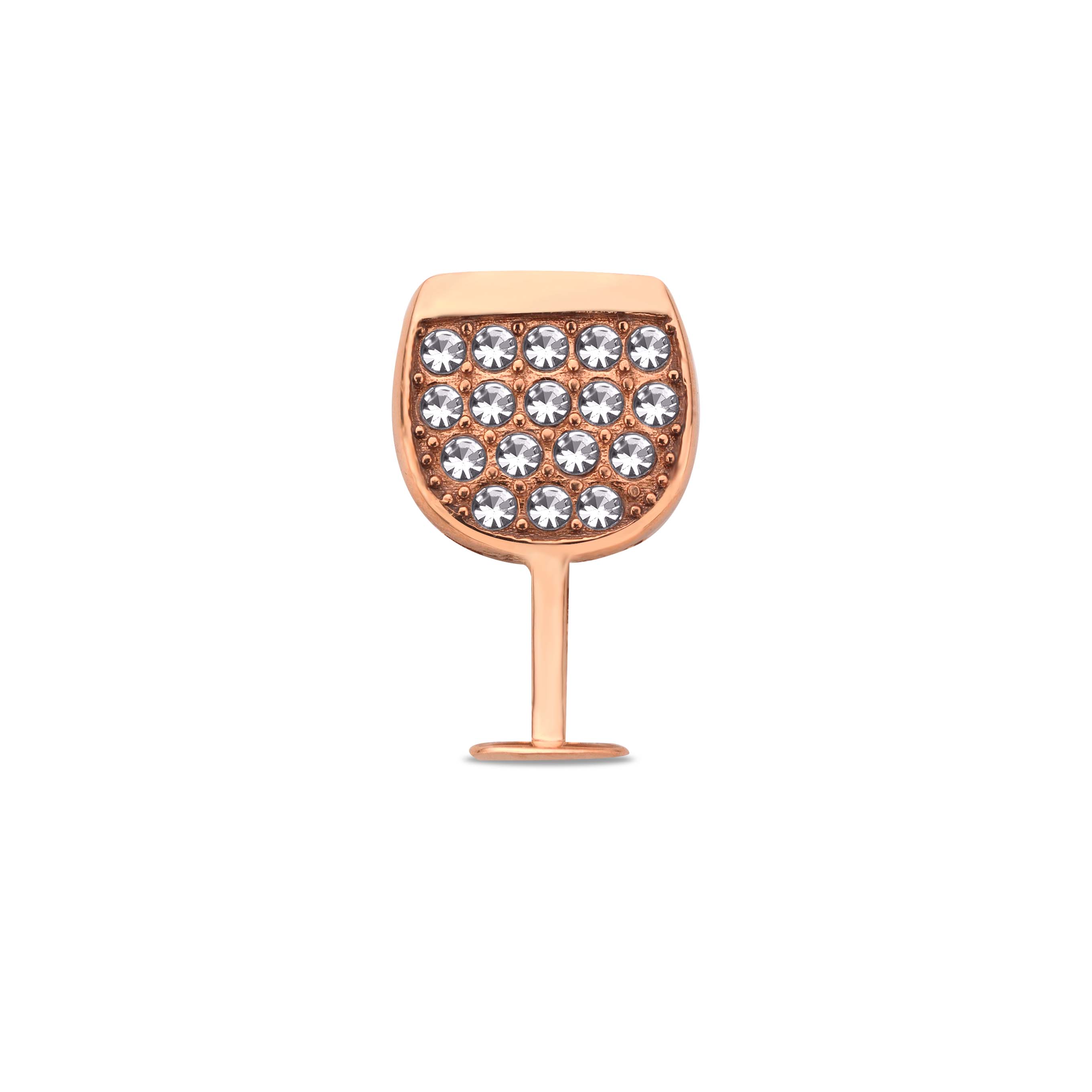 Mesh charm wine glass rosé gold