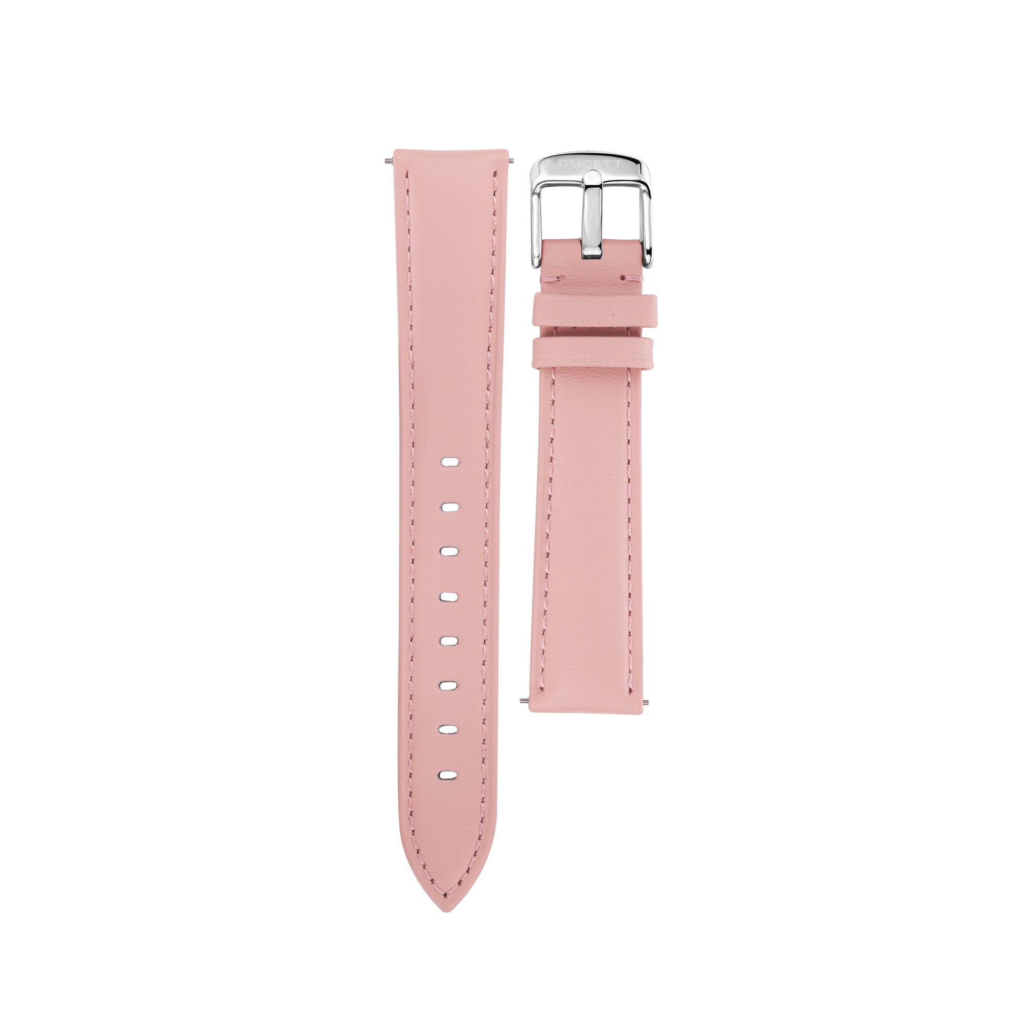 Pink leather strap silver - Adjustable