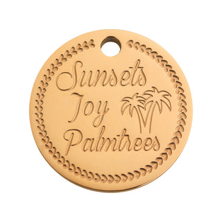 Coin palm tree rosé gold